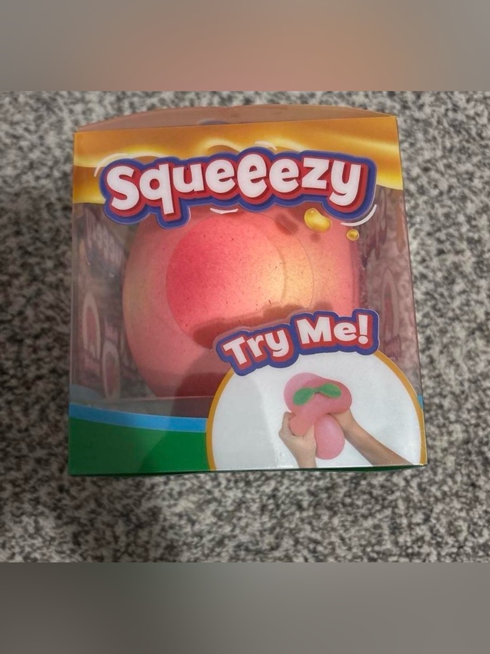 squeezy peach squishy toy
